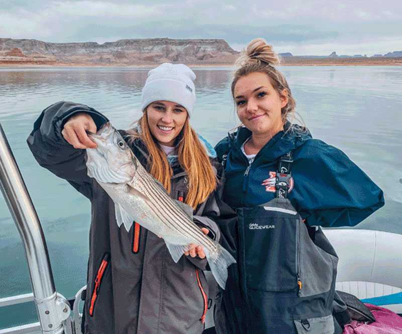 women showing their fish catch